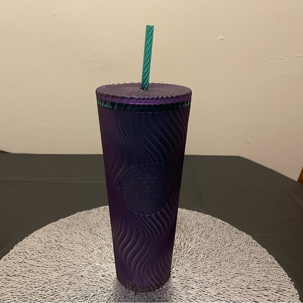 Starbucks Purple Tumbler with Teal Straw